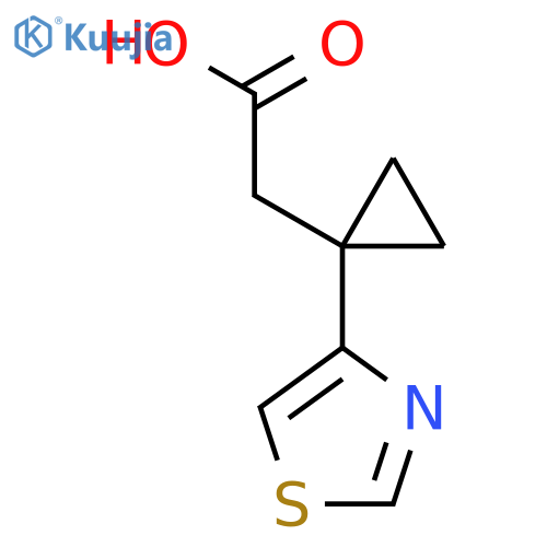 2-1-(1,3-thiazol-4-yl)cyclopropylacetic acid structure