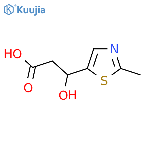 3-hydroxy-3-(2-methyl-1,3-thiazol-5-yl)propanoic acid structure