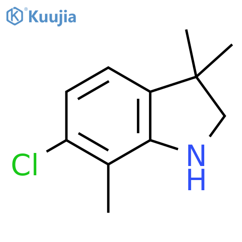 6-chloro-3,3,7-trimethyl-2,3-dihydro-1H-indole structure