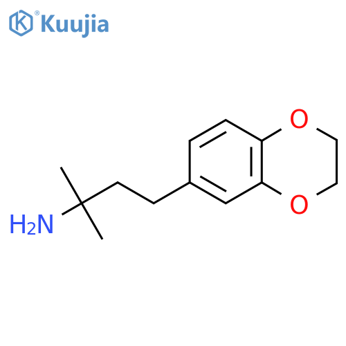 4-(2,3-dihydro-1,4-benzodioxin-6-yl)-2-methylbutan-2-amine structure