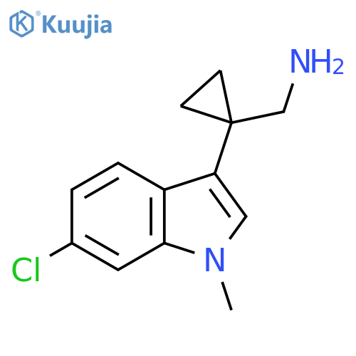 1-(6-chloro-1-methyl-1H-indol-3-yl)cyclopropylmethanamine structure