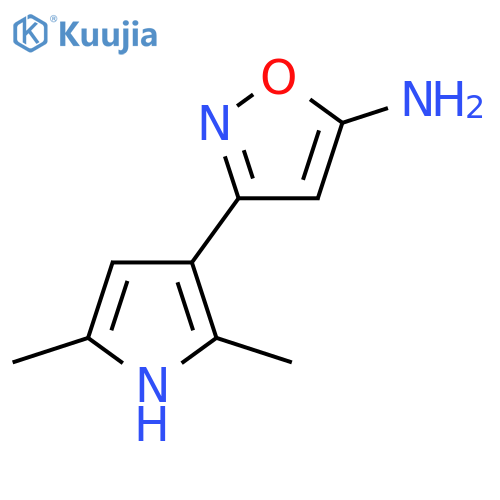 3-(2,5-dimethyl-1H-pyrrol-3-yl)-1,2-oxazol-5-amine structure