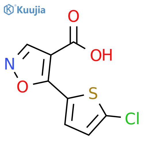 5-(5-chlorothiophen-2-yl)-1,2-oxazole-4-carboxylic acid structure