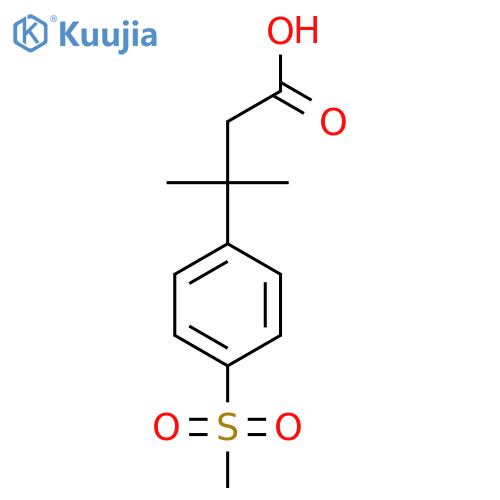 3-(4-methanesulfonylphenyl)-3-methylbutanoic acid structure