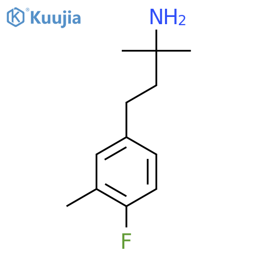 4-(4-fluoro-3-methylphenyl)-2-methylbutan-2-amine structure