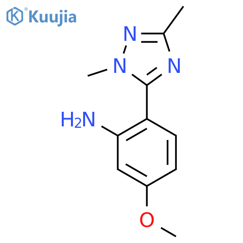 2-(dimethyl-1H-1,2,4-triazol-5-yl)-5-methoxyaniline structure