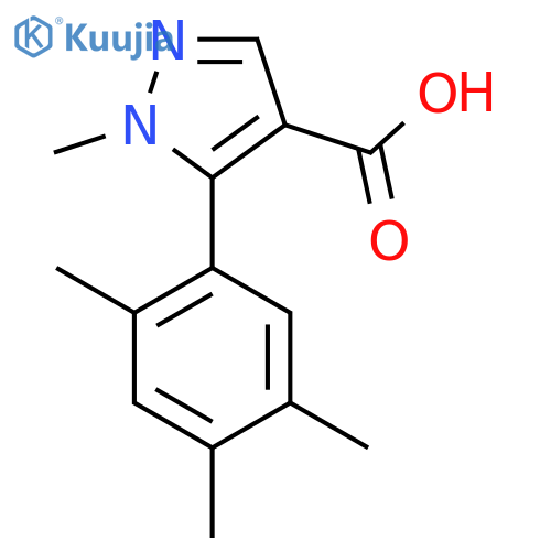 1-methyl-5-(2,4,5-trimethylphenyl)-1H-pyrazole-4-carboxylic acid structure