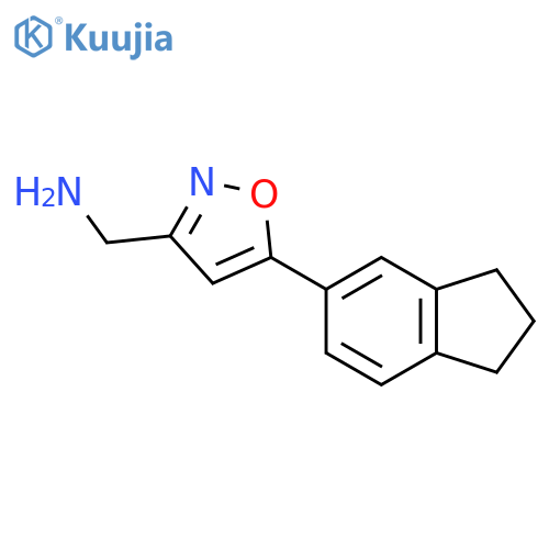 5-(2,3-dihydro-1H-inden-5-yl)-1,2-oxazol-3-ylmethanamine structure