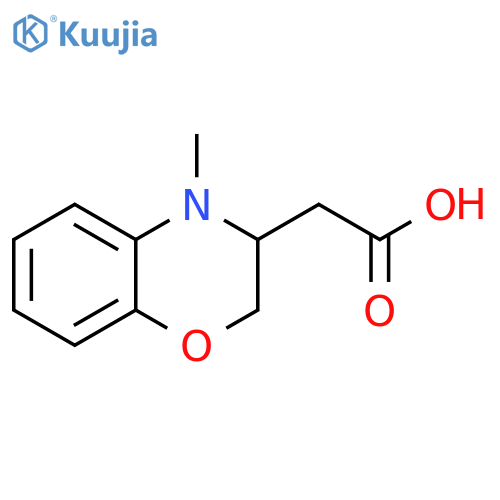 2-(4-methyl-3,4-dihydro-2H-benzo[b][1,4]oxazin-3-yl)acetic acid structure