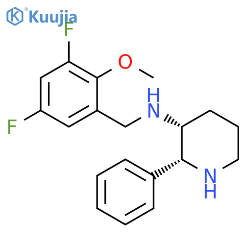 3-Piperidinamine, N-[(3,5-difluoro-2-methoxyphenyl)methyl]-2-phenyl-, (2R,3R)-rel- structure