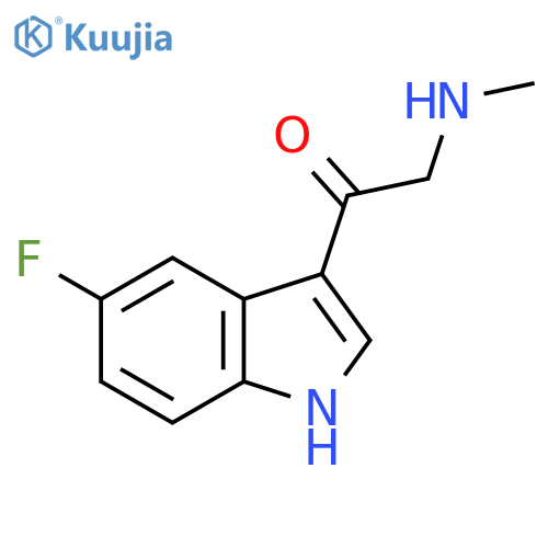 1-(5-fluoro-1H-indol-3-yl)-2-(methylamino)ethan-1-one structure