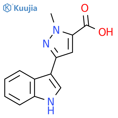 3-(1H-indol-3-yl)-1-methyl-1H-pyrazole-5-carboxylic acid structure