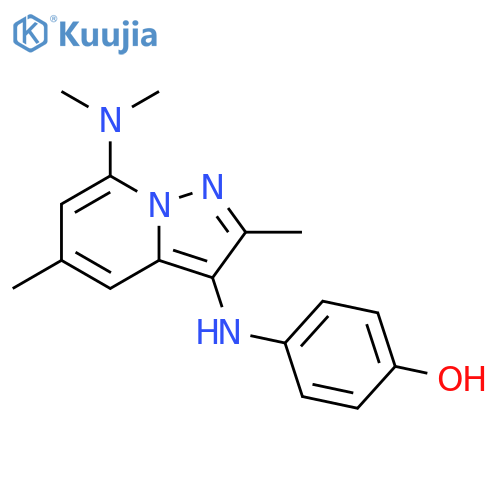 Phenol,4-[[7-(dimethylamino)-2,5-dimethylpyrazolo[1,5-a]pyridin-3-yl]amino]- structure