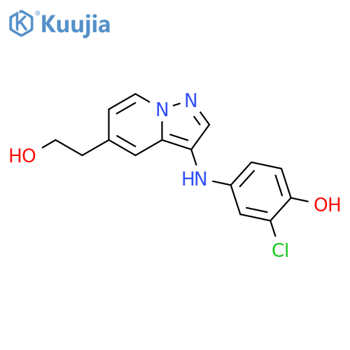 Pyrazolo[1,5-a]pyridine-5-ethanol, 3-[(3-chloro-4-hydroxyphenyl)amino]- structure