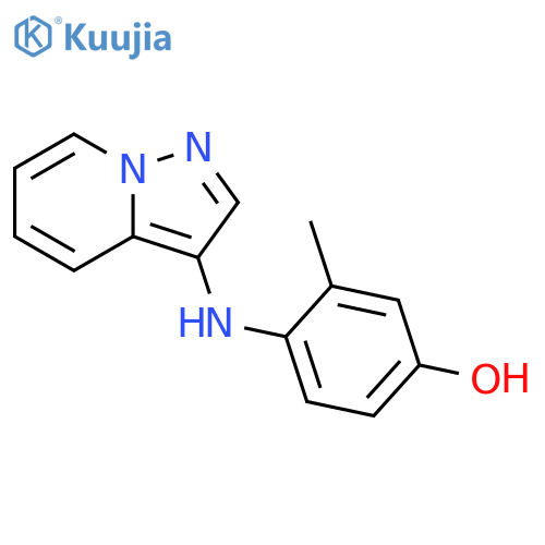 Phenol, 3-methyl-4-(pyrazolo[1,5-a]pyridin-3-ylamino)- structure