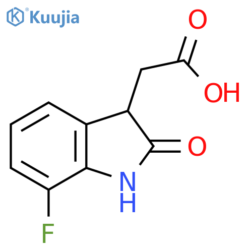 2-(7-fluoro-2-oxo-2,3-dihydro-1H-indol-3-yl)acetic acid structure