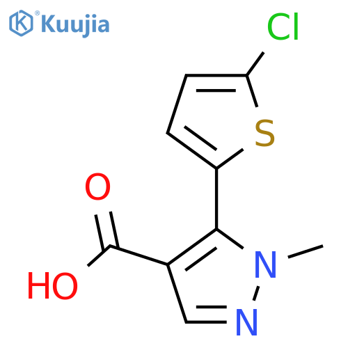 5-(5-chlorothiophen-2-yl)-1-methyl-1H-pyrazole-4-carboxylic acid structure