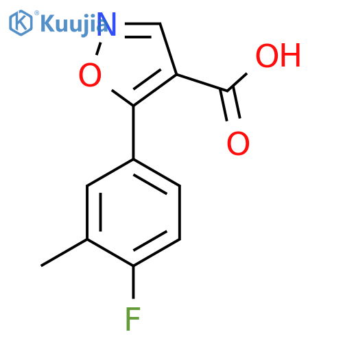 5-(4-fluoro-3-methylphenyl)-1,2-oxazole-4-carboxylic acid structure