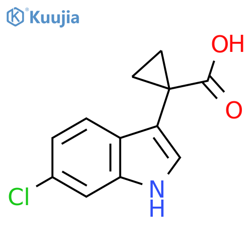 1-(6-chloro-1H-indol-3-yl)cyclopropane-1-carboxylic acid structure