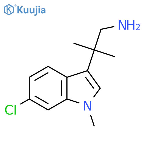 2-(6-chloro-1-methyl-1H-indol-3-yl)-2-methylpropan-1-amine structure