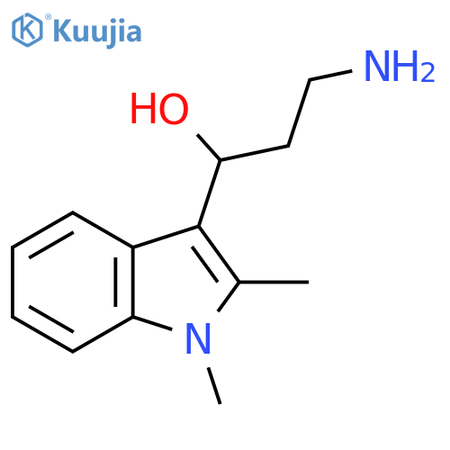 3-amino-1-(1,2-dimethyl-1H-indol-3-yl)propan-1-ol structure