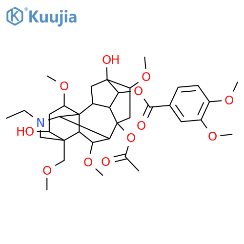 [8-Acetyloxy-11-ethyl-5,14-dihydroxy-6,16,18-trimethoxy-13-(methoxymethyl)-11-azahexacyclo[7.7.2.12,5.01,10.03,8.013,17]nonadecan-4-yl] 3,4-dimethoxybenzoate structure