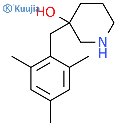 3-(2,4,6-trimethylphenyl)methylpiperidin-3-ol structure