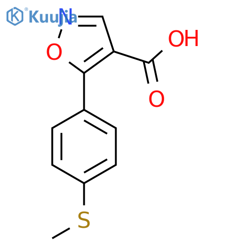 5-4-(methylsulfanyl)phenyl-1,2-oxazole-4-carboxylic acid structure