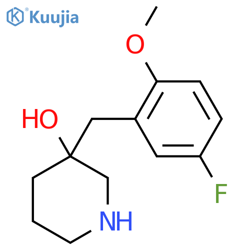3-(5-fluoro-2-methoxyphenyl)methylpiperidin-3-ol structure