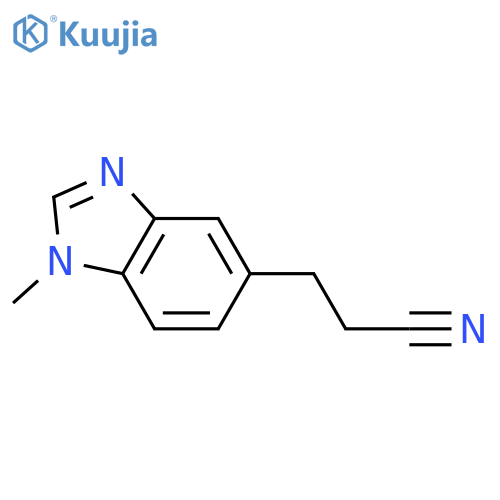 3-(1-methyl-1H-1,3-benzodiazol-5-yl)propanenitrile structure