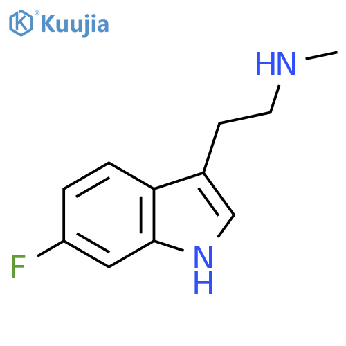 [2-(6-fluoro-1H-indol-3-yl)ethyl](methyl)amine structure