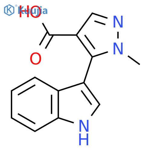5-(1H-indol-3-yl)-1-methyl-1H-pyrazole-4-carboxylic acid structure