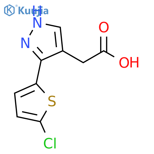 2-3-(5-chlorothiophen-2-yl)-1H-pyrazol-4-ylacetic acid structure