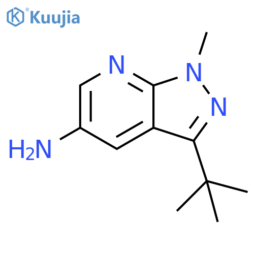 1H-Pyrazolo[3,4-b]pyridin-5-amine, 3-(1,1-dimethylethyl)-1-methyl- structure