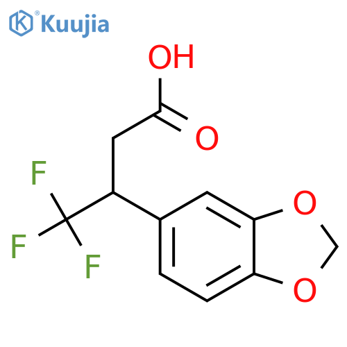 3-(1,3-Dioxaindan-5-yl)-4,4,4-trifluorobutanoic acid structure
