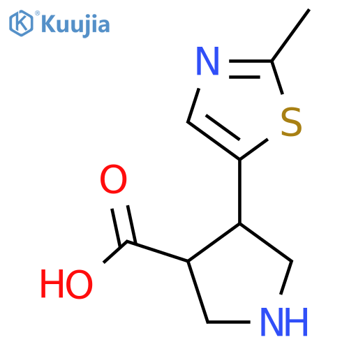 4-(2-Methyl-1,3-thiazol-5-yl)pyrrolidine-3-carboxylic acid structure