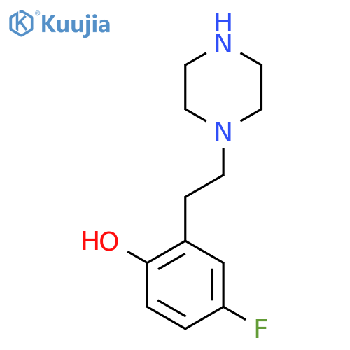 4-fluoro-2-2-(piperazin-1-yl)ethylphenol structure