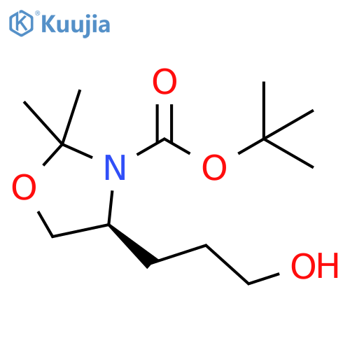 tert-butyl (4S)-4-(3-hydroxypropyl)-2,2-dimethyl-1,3-oxazolidine-3-carboxylate structure