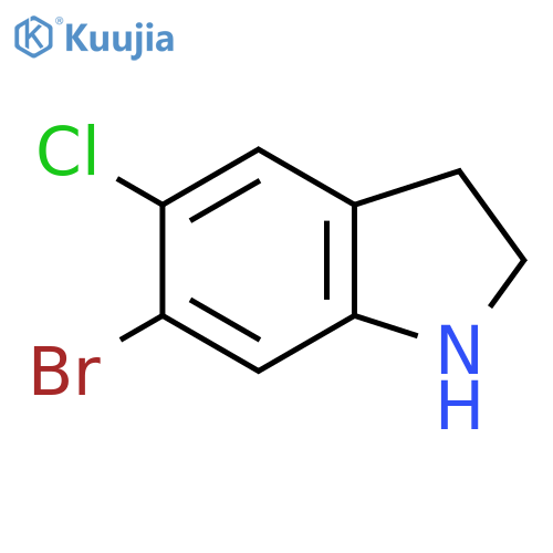 6-Bromo-5-chloro-2,3-dihydro-1H-indole structure
