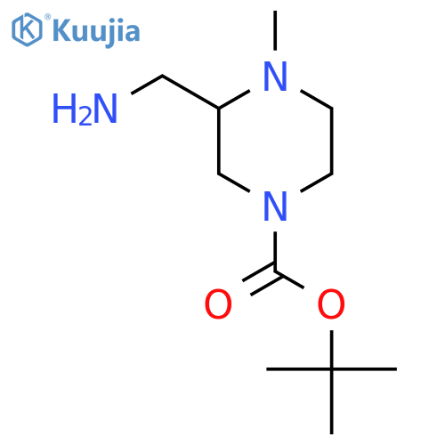Tert-butyl 3-(aminomethyl)-4-methylpiperazine-1-carboxylate structure