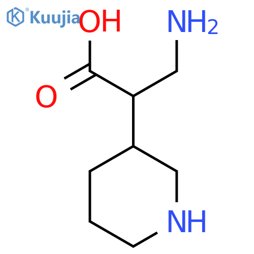 3-Amino-2-(piperidin-3-yl)propanoic acid structure