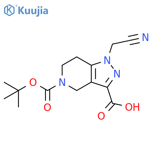 5-(tert-butoxy)carbonyl-1-(cyanomethyl)-1H,4H,5H,6H,7H-pyrazolo4,3-cpyridine-3-carboxylic acid structure
