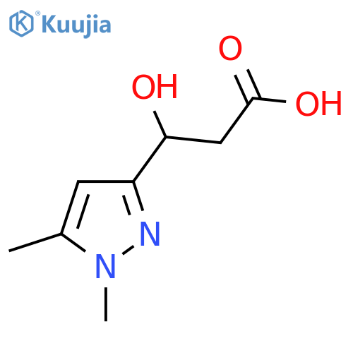 3-(1,5-dimethyl-1H-pyrazol-3-yl)-3-hydroxypropanoic acid structure