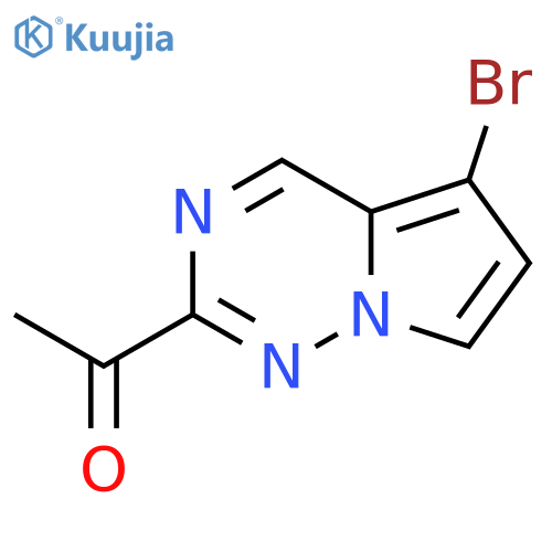 1-{5-bromopyrrolo[2,1-f][1,2,4]triazin-2-yl}ethan-1-one structure