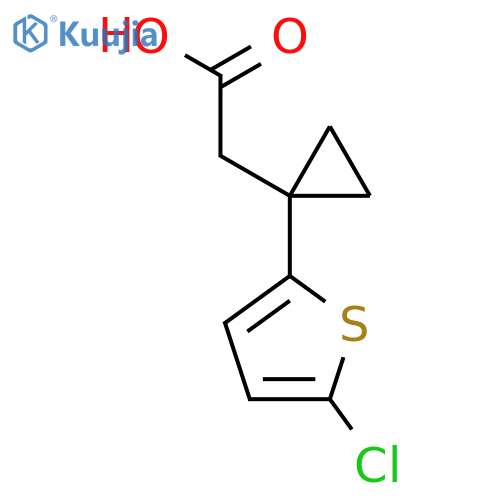 2-1-(5-chlorothiophen-2-yl)cyclopropylacetic acid structure