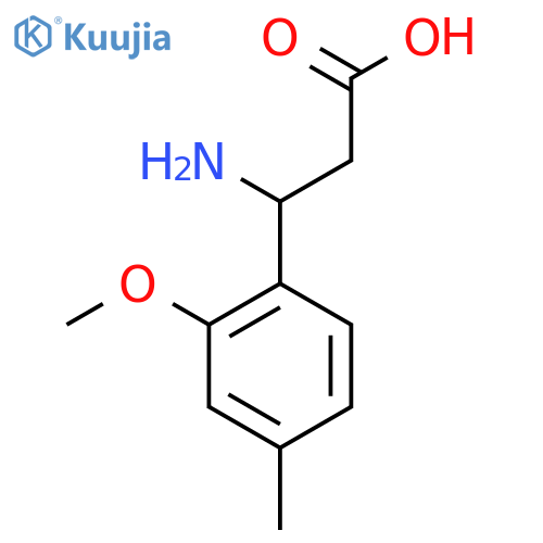 3-amino-3-(2-methoxy-4-methylphenyl)propanoic acid structure