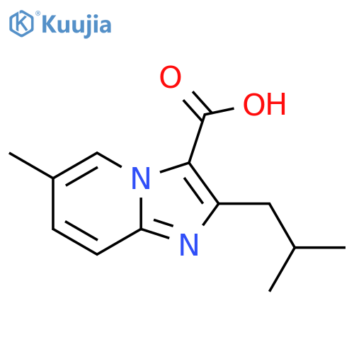6-methyl-2-(2-methylpropyl)imidazo1,2-apyridine-3-carboxylic acid structure