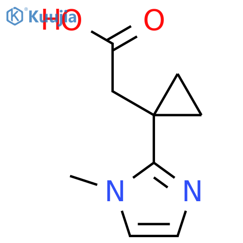 2-1-(1-methyl-1H-imidazol-2-yl)cyclopropylacetic acid structure
