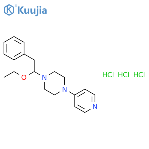 Piperazine,1-(2-ethoxy-2-phenylethyl)-4-(4-pyridinyl)-, hydrochloride (1:3) structure