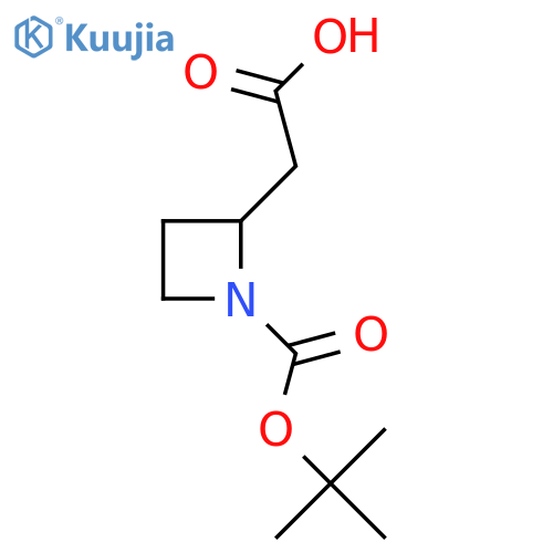 2-{1-[(Tert-butoxy)carbonyl]azetidin-2-yl}acetic acid structure
